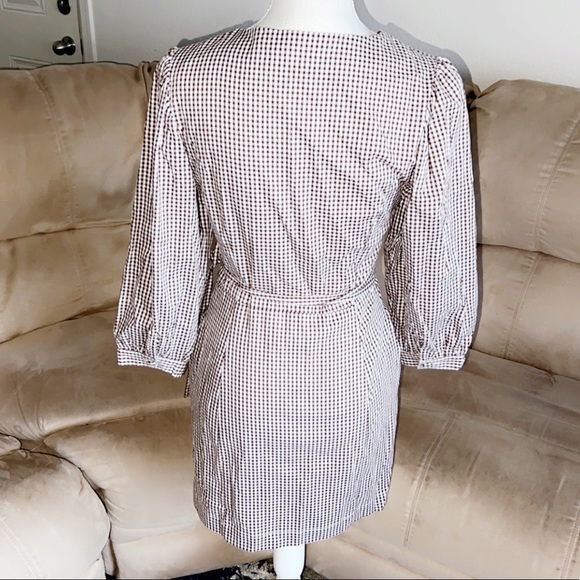 TULAROSA Gingham Print Wrap Mini Dress - Picture 3 of 6